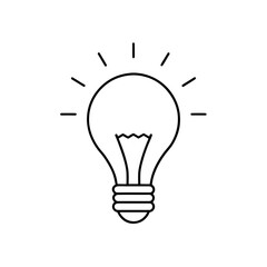 light bulb glowing icon vector