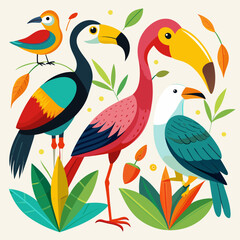 Fototapeta premium birds on a branch
