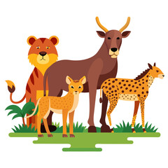 Naklejka premium set of funny animals