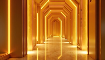 Architectural Panels With Dimensional Gold Interior Illumination