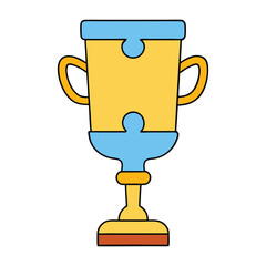 A trophy jigsaw combines achievement and puzzle pieces, symbolizing success earned through solving challenges, teamwork, and determination. Perfect for winners!
