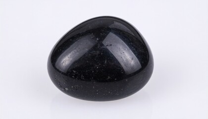 Polished Black Stone with White Inclusions Highlighting Contrast and Natural Elegance