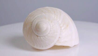 White Spiral Seashell Showcasing Natural Geometry and Marine Elegance