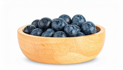 Wooden Bowl of Fresh Blueberries Highlighting Natural Texture and Wholesome Appeal