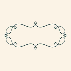 Elegant dark green swirling border design on cream background