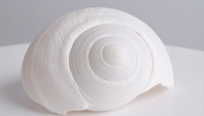 White Spiral Seashell Showcasing Natural Geometry and Marine Elegance