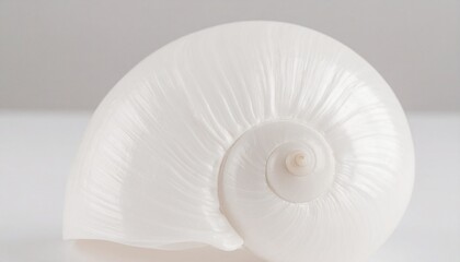 A White Spiral Seashell Showcasing Natural Geometry and Marine Elegance