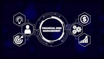 Animated graphic of financial risk management concept . business technology virtual screen background. performance metrics, and business insights from large data sets ,network , business ,technology c - Powered by Adobe