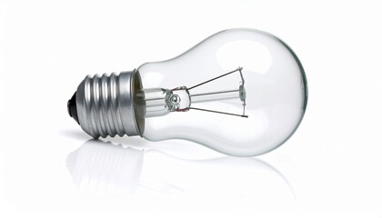 Incandescent Light Bulb with Visible Filament Representing Classic Illumination and Electrical Simplicity