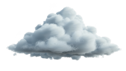 Fluffy cumulus cloud isolated on transparent background