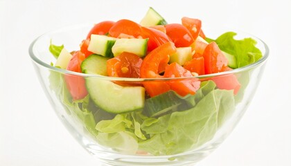 Fresh Vegetable Salad in Glass Bowl Highlighting Color, Health, and Natural Appeal
