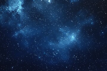 Obraz premium Starry sky background, blue night sky full of stars, glowing stars in the dark space, starry background, dark night, stars in the distance, starlight, dark background with a blue glow, night sky. 
