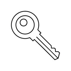 Modern Security Key Line Drawing Vector Isolated