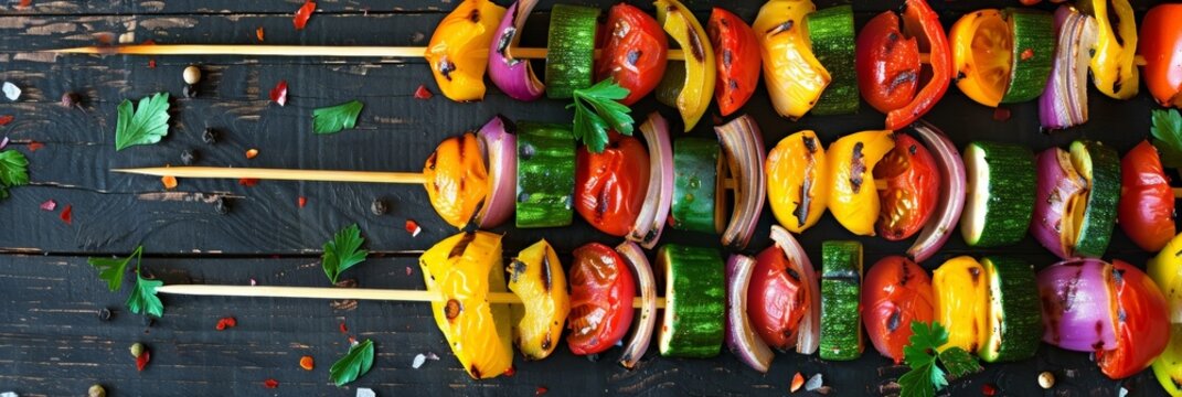 Get your daily dose of veggies in a fun and colorful way with these skewers perfect for snacking or as a side dish.