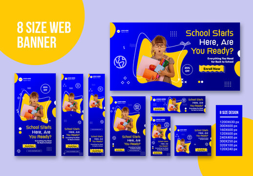 Back To School Web Banner Set