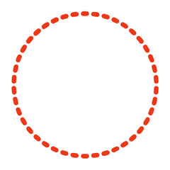 Obraz premium Red dashed circle outline on white background