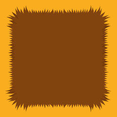 Brown furry border with sharp edges on orange background