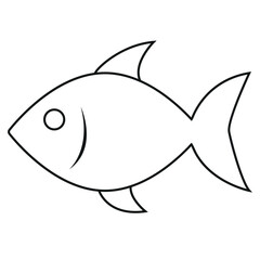 Obraz premium Minimalist fish icon vector silhouette