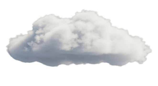 Fluffy white cumulus cloud isolated on transparent background