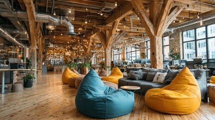 Colleagues collaborating in a modern workspace for networking and innovation