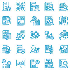 Business Analysis icon set. Vector graphic illustration.