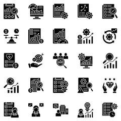 Business Assessment icon set. Vector graphic illustration.