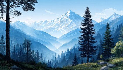 Misty mountain landscape (3)