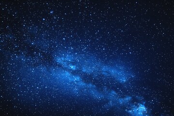 Starry sky background, blue night sky full of stars, glowing stars in the dark space, starry background, dark night, stars in the distance, starlight, dark background with a blue glow, night sky.	
