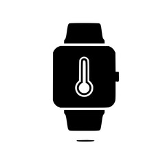 Wearable smartwatch with temperature gauge graphic for smart health monitoring and medical use


