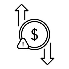 trade alert line icon with editable stroke