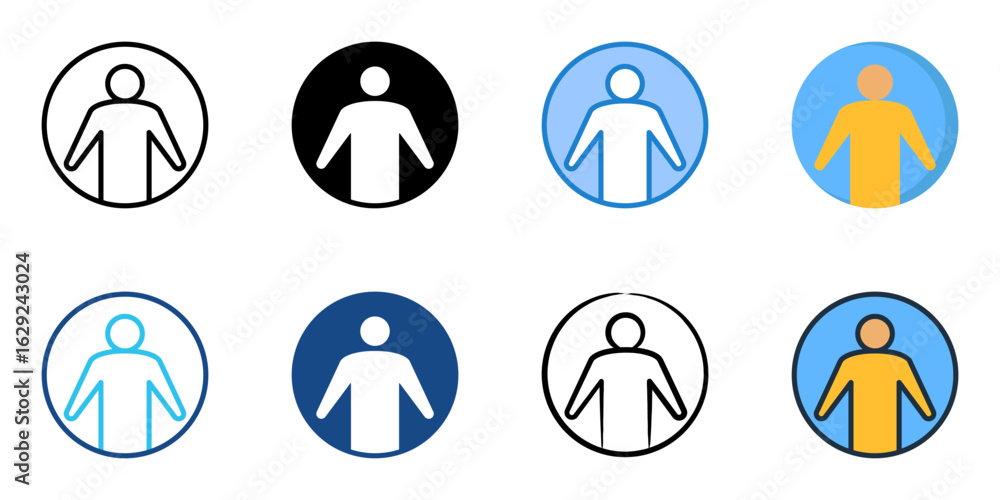 Poster avatar icon set multiple style collection