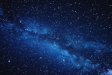 Obraz premium Starry sky background, blue night sky full of stars, glowing stars in the dark space, starry background, dark night, stars in the distance, starlight, dark background with a blue glow, night sky. 