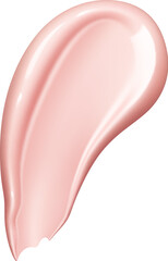 Realistic pink foundation cream and cosmetic swatch of makeup concealer or liquid blush, vector texture. Pink foundation cream swatch, beauty skincare cosmetic smudge and makeup smear stroke