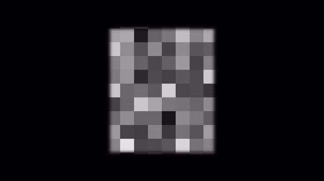 Square mosaic blur censored animation on Transparent background. 4k video