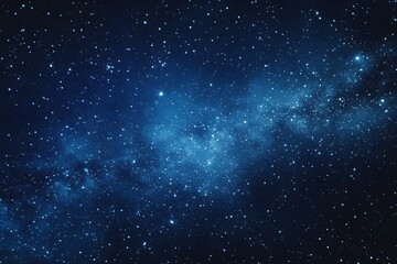 Obraz premium Starry sky background, blue night sky full of stars, glowing stars in the dark space, starry background, dark night, stars in the distance, starlight, dark background with a blue glow, night sky. 