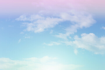 Sky and clouds in pastel tones.