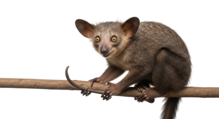 isolated palm civet on branch