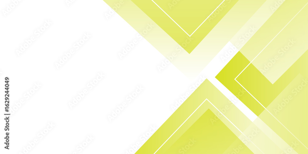 Poster simple withe background. flat withe gradation wavy geometric background. green geometric triangles s