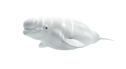 glossy white inflatable dolphin mockup on black background