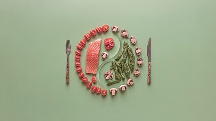 Balanced Diet Yin Yang Food Flatlay