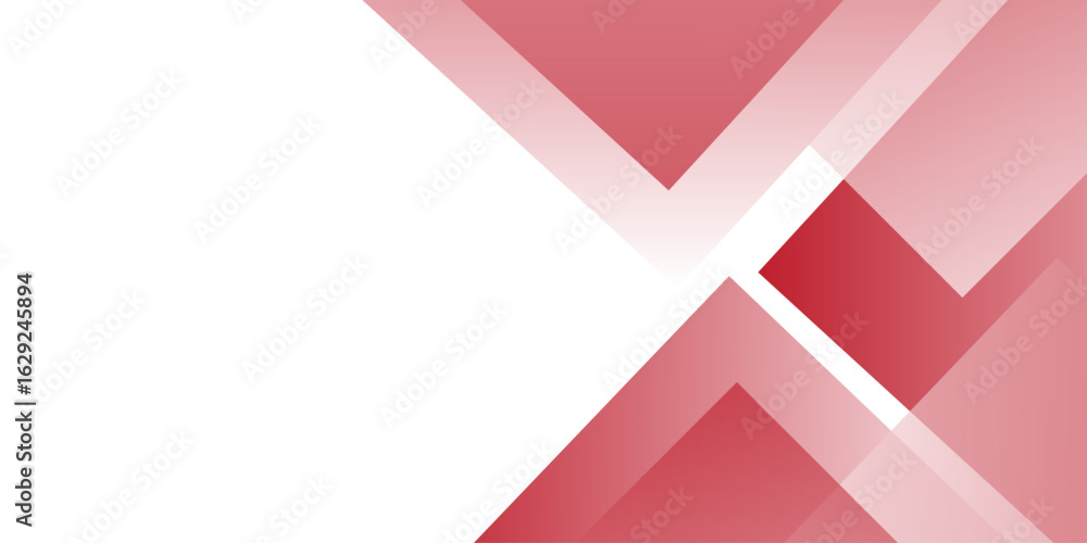 Poster simple withe background. flat withe gradation wavy geometric background. red geometric triangles sha