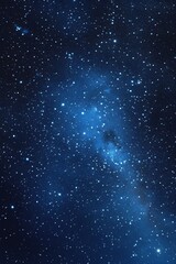 Fototapeta premium Starry sky background, blue night sky full of stars, glowing stars in the dark space, starry background, dark night, stars in the distance, starlight, dark background with a blue glow, night sky. 