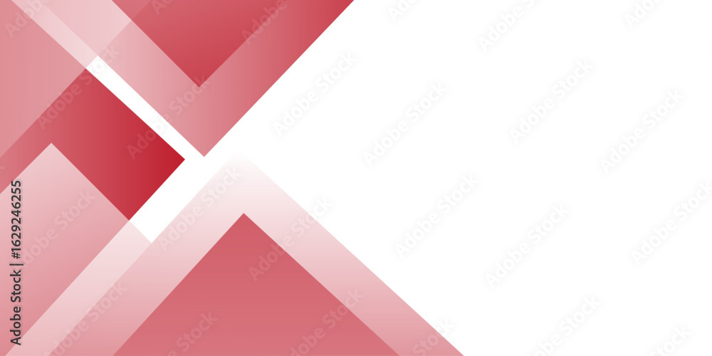 Poster simple withe background. flat withe gradation wavy geometric background. red geometric triangles sha