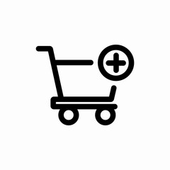cart add plus icon vector sign