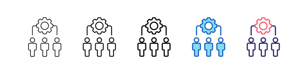 Management Icon In 5 Different Styles Set Collection.   