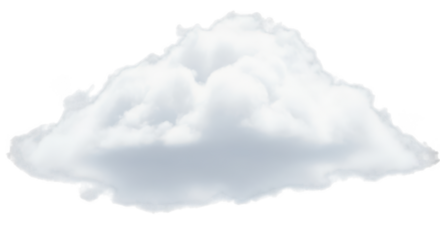 Fluffy white cloud isolated on transparent background