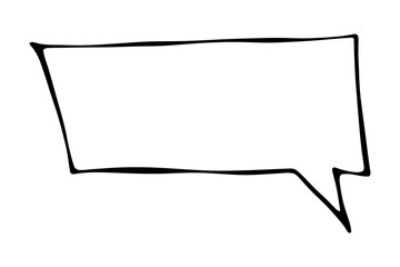 Hand drawn speech bubble Blank empty message box Textbox frame for banners, price tags, stickers, design