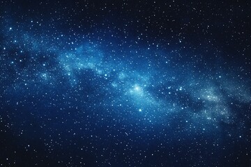 Fototapeta premium Starry sky background, blue night sky full of stars, glowing stars in the dark space, starry background, dark night, stars in the distance, starlight, dark background with a blue glow, night sky. 