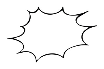 Hand drawn speech bubble Blank empty message box Textbox frame for banners, price tags, stickers, design