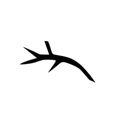 dry wood branch silhouette icon